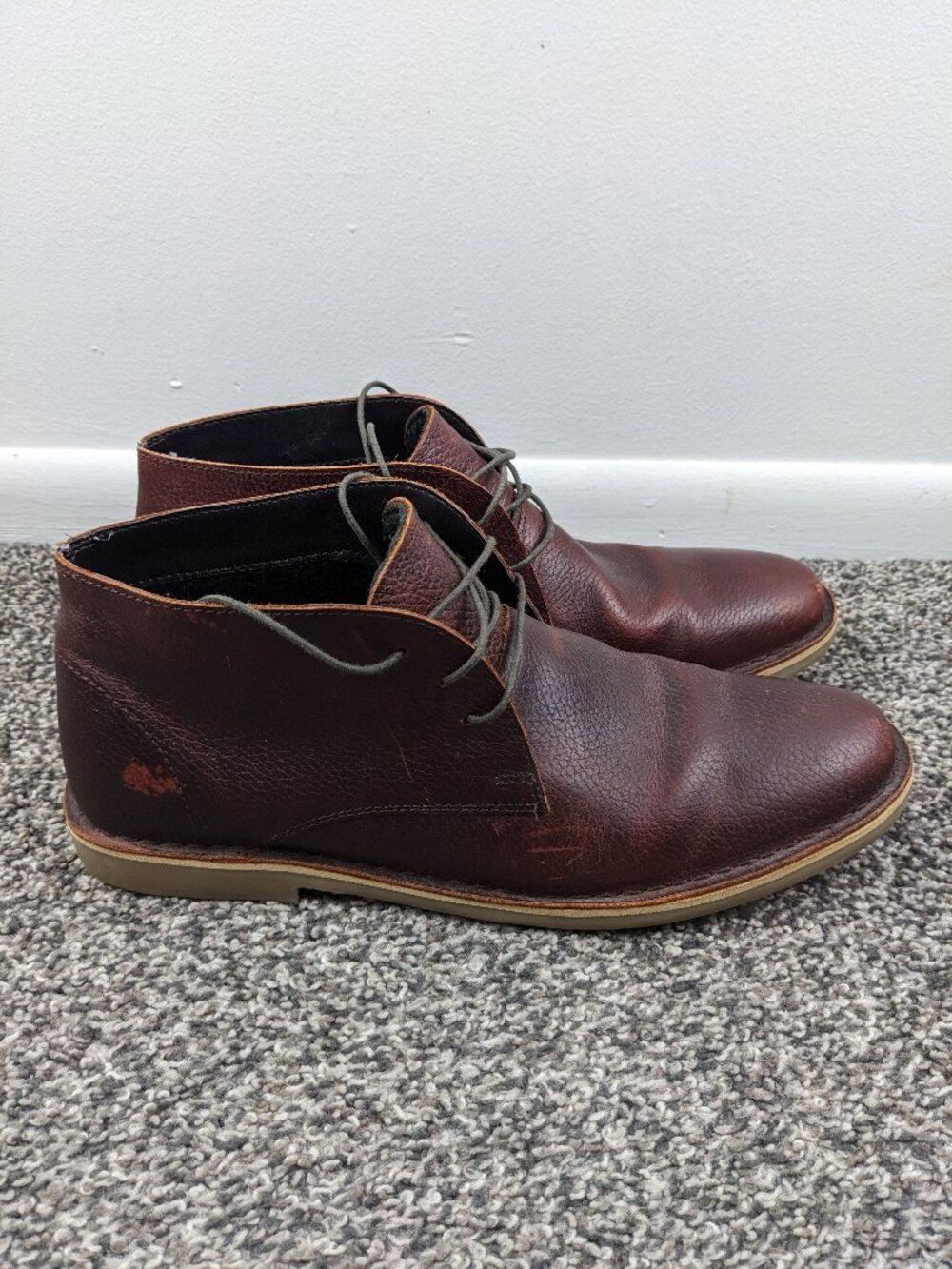 Crevo Chukka Boots Hiller Shoes Brown Pebbled Leather Mens Size 10.5